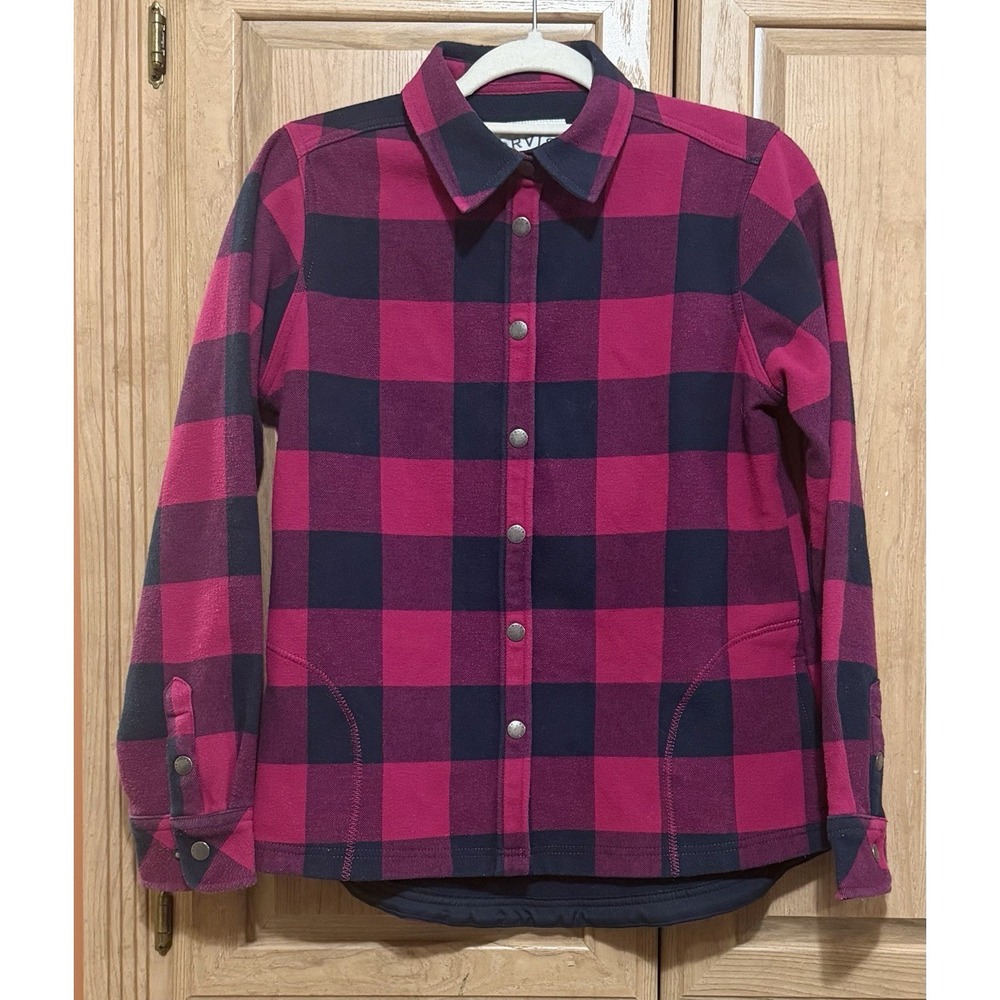 Orvis Women's Plaid Long Sleeve Flannel Button Up Shirt‎ Size S Black Pink